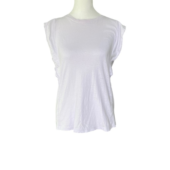 Sundry - NWOT Flutter Sleeve Tank Crochet Trim Lavender Sz 0/XS - Picture 2 of 7